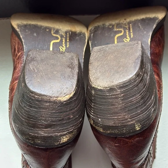 Thomas Cook Women’s Brown Leather Western Booties - Picture 8 of 12